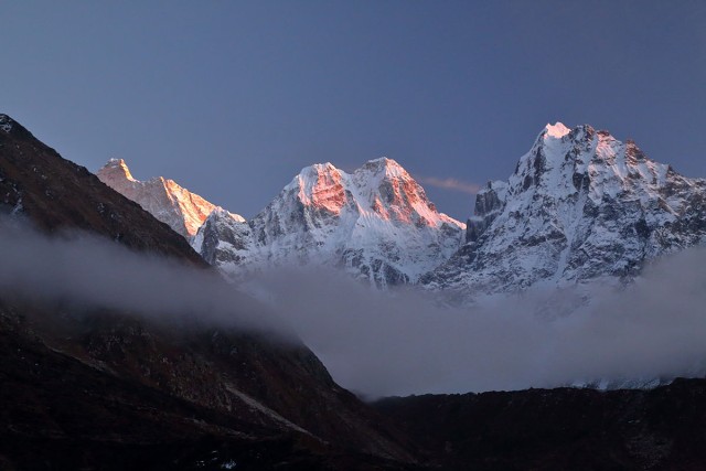 Jannu At Sunset From Khambachen